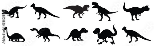 set dinosaur silhouettes