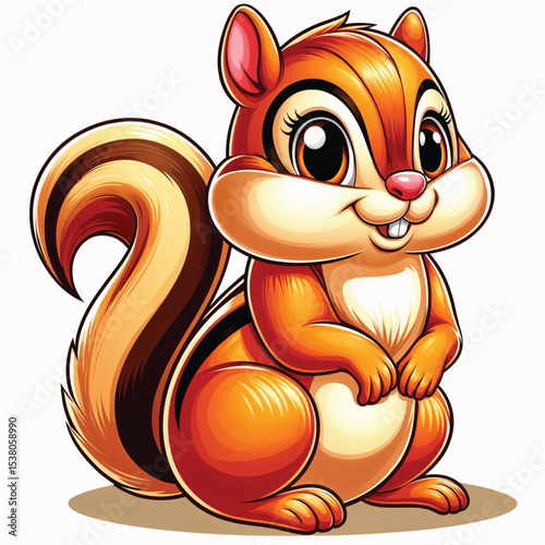 Chipmunk cartoon vector illustration isolated