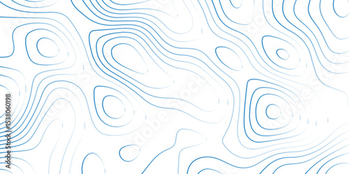   Landscape geodesy topography map background.  Line texture pattern-white blue illuminated topographic lines on transparent background.