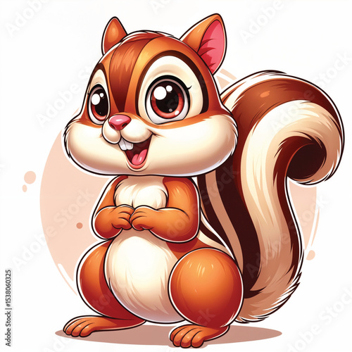 Chipmunk cartoon vector illustration isolated