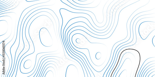   Landscape geodesy topography map background. white  blue illuminated topographic lines on transparent background. Line texture pattern
