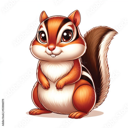 Chipmunk cartoon vector illustration isolated