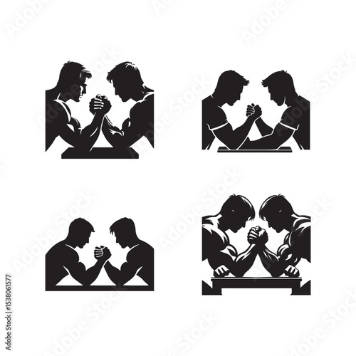 people arm wrestling