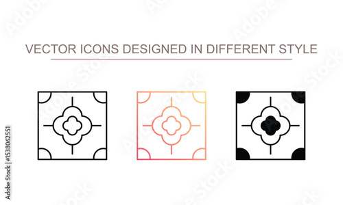 Floor Tiles icon design with white background stock illustration