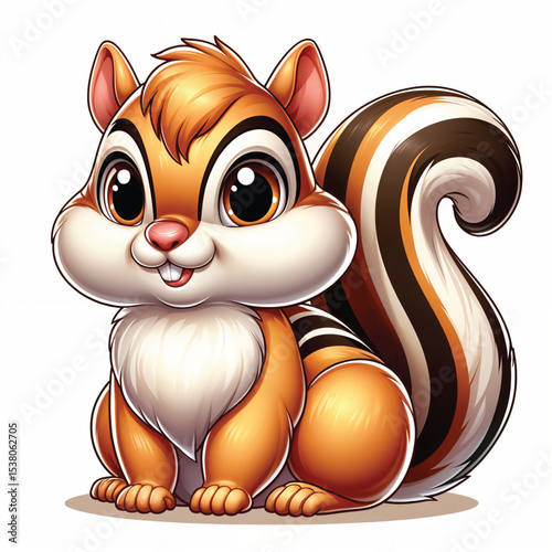 Chipmunk cartoon vector illustration isolated