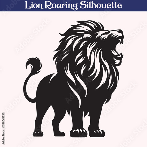 Lion roaring silhouette vector illustration