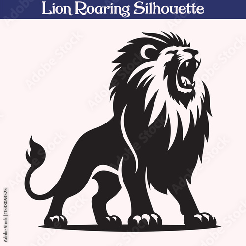 Lion roaring silhouette vector illustration