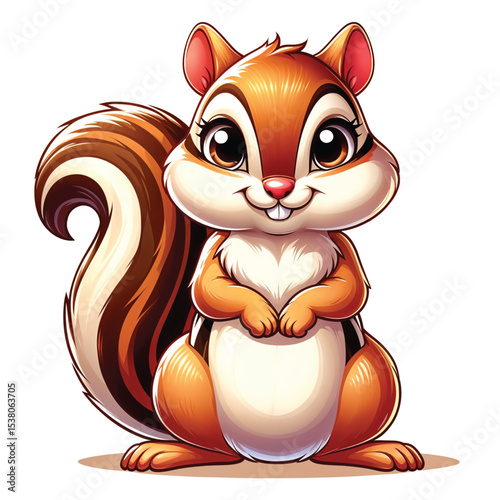 Chipmunk cartoon vector illustration isolated