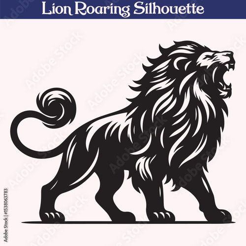 Lion roaring silhouette vector illustration