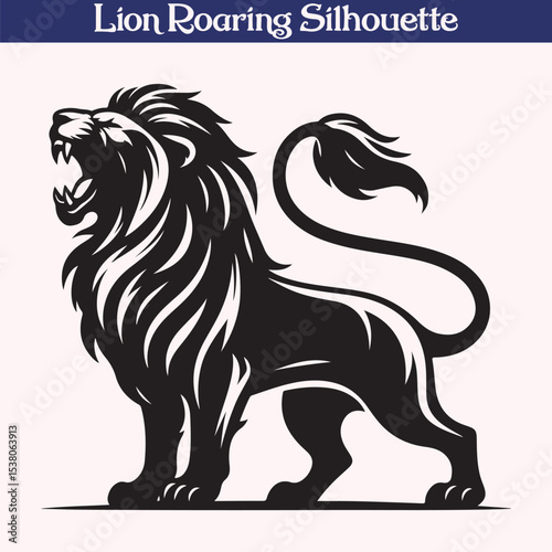 Lion roaring silhouette vector illustration