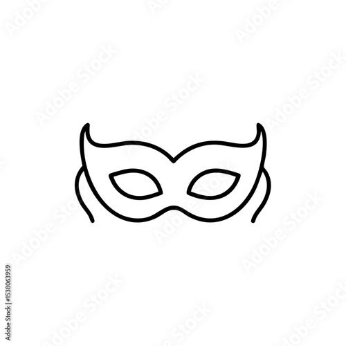 Carnival mask icon in black line style