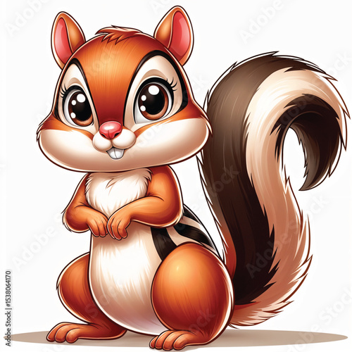 Chipmunk cartoon vector illustration isolated