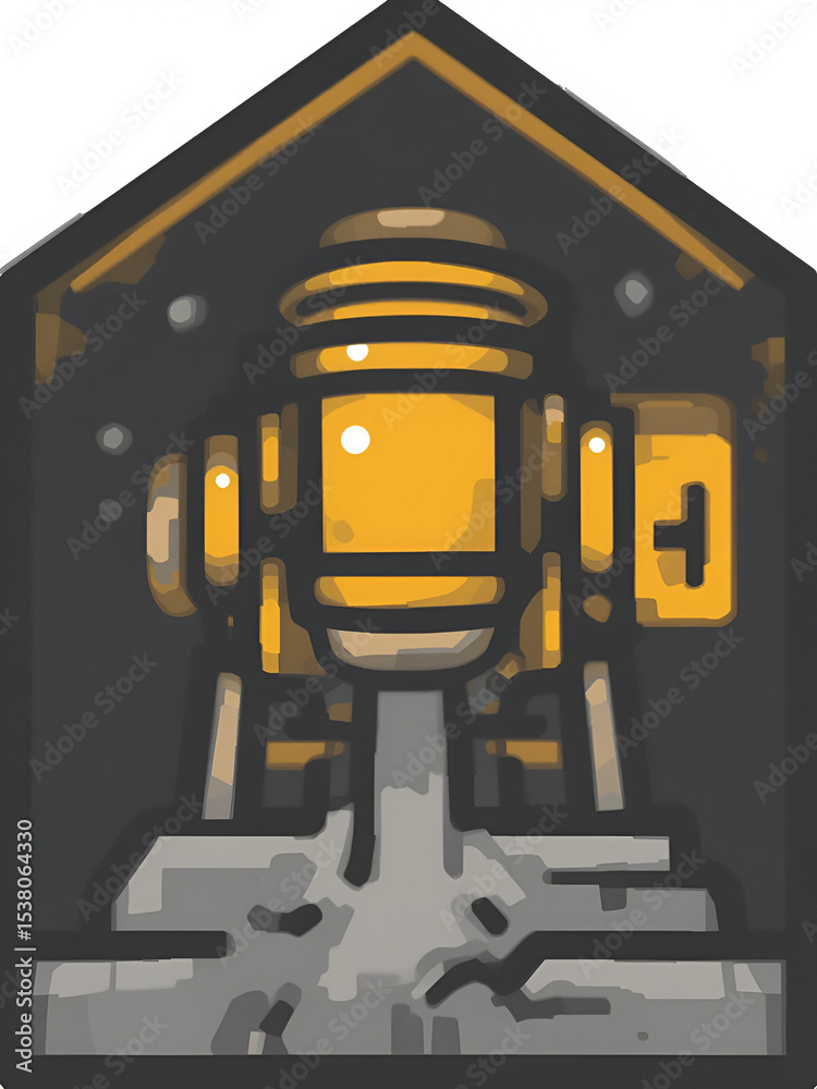 Fototapeta premium Shotcrete machine vector icon in glyph style