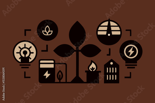 Environmental Protection and Renewable Resources Themed Vector Art for Climate Change Awareness