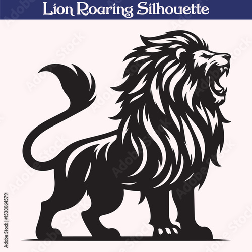 Lion roaring silhouette vector illustration
