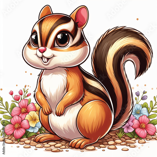 Chipmunk cartoon vector illustration isolated