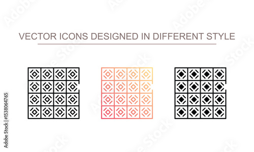 Tiles Shape icon design with white background stock illustration