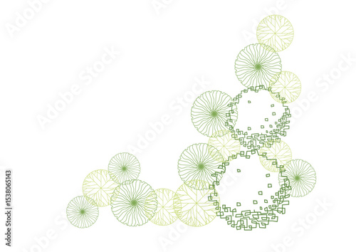 architecture drawing plant tree top view plan greenery vegetation vector. design nature architectural landscape set element illustration bush garden flora sapling minimal. architect isolated.