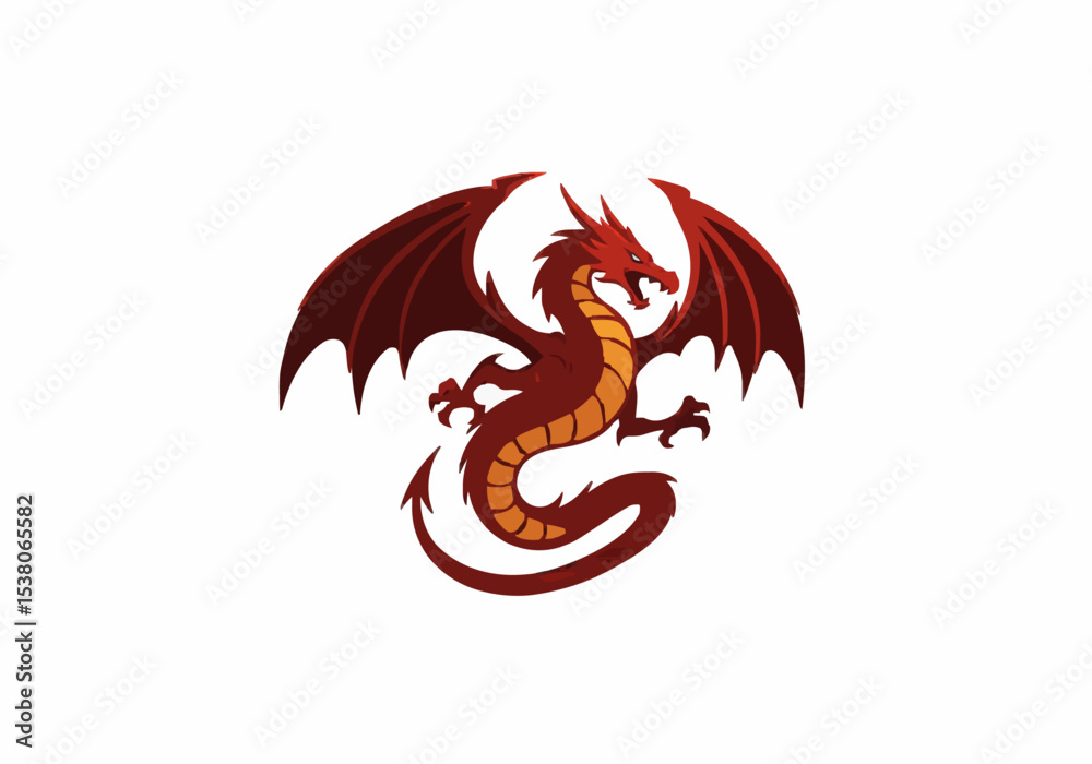 Obraz premium red chinese dragon