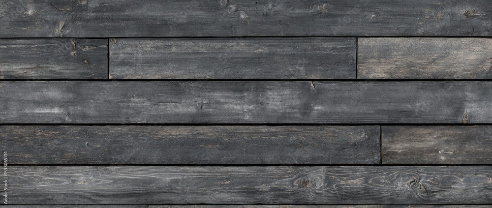 Naklejka premium Seamless dark grey wood plank background with horizontal lines and subtle texture variations