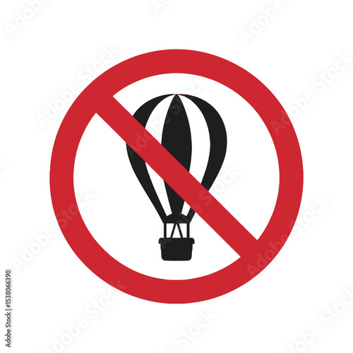 No Hot Air Balloon Sign: Prohibition of Aerial Flights and Celebrations

