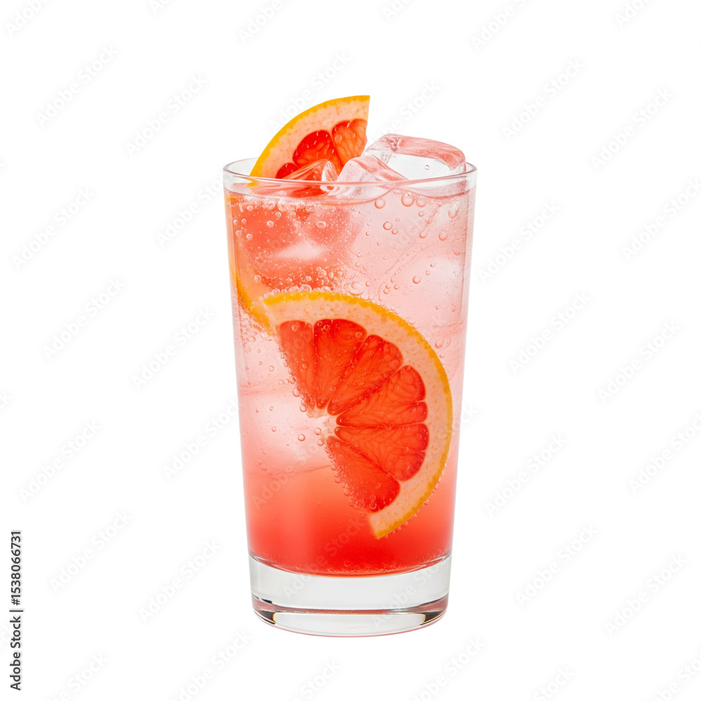 Refreshing Paloma cocktail with juicy grapefruit slices, sparkling soda, and ice in a tall glass—perfect for summer vibes PNG file on transparent background Refreshing Paloma cocktail with juicy grapefruit slices, sparkling soda, and ice in a tall glass—perfect for summer vibes PNG file on transparent background