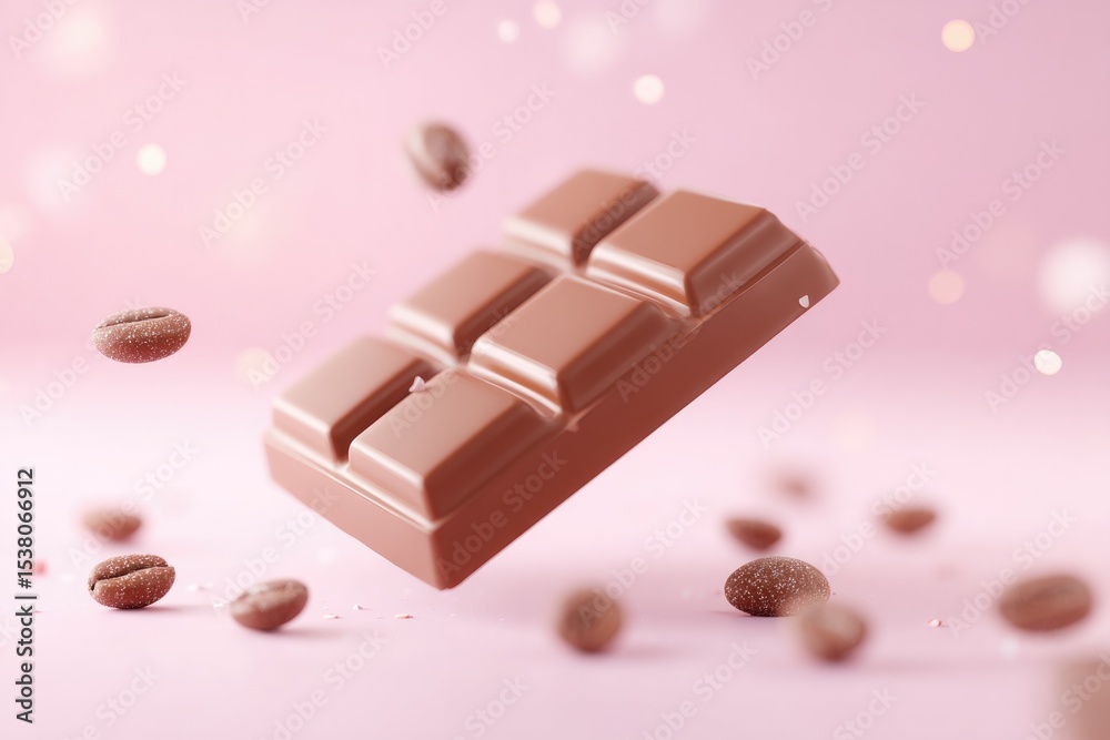 Fototapeta premium 3d rendered object celebrating world chocolate day on bright background with ample copy space