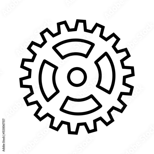 sprocket wheel icon white on background