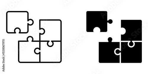 puzzle icon white on background