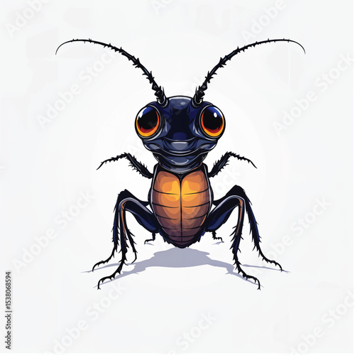 Cockroach cartoon vector illustration isolated