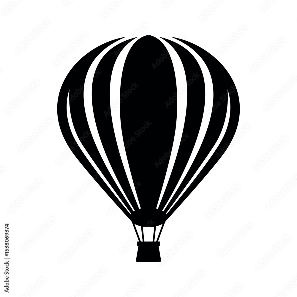 Fototapeta premium Hot air balloon silhouette vector illustration