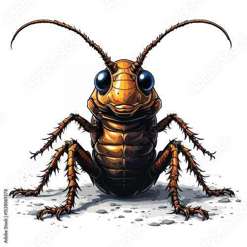Cockroach cartoon vector illustration isolated