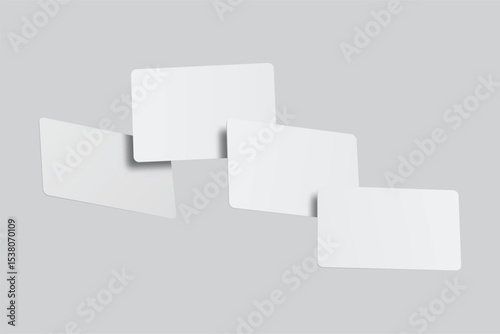 Playing cards mockup. Blank cards deck of poker hand, successful game, bet, casino ads, gambling business, game card or note cards, greeting card, invitation, credit card, business card isolated
