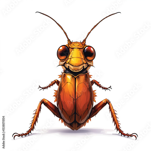 Cockroach cartoon vector illustration isolated