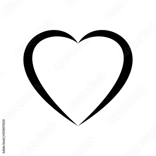 Heart Icons isolated on White Background. Symbol of Love. Flat Line Vector Illustration. Simple Icon Design Template Elements.