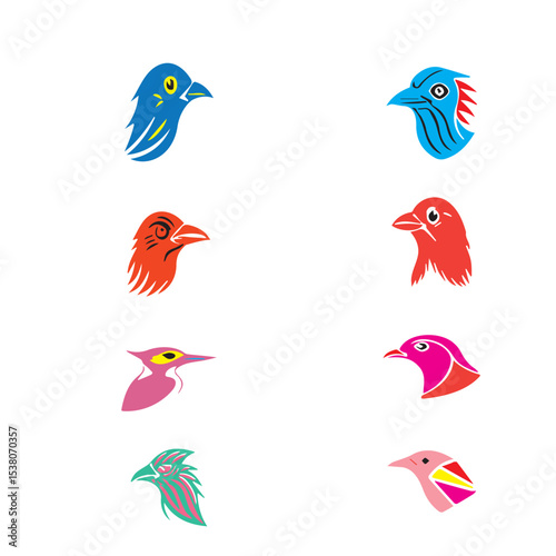  Colorful Birds vector set 