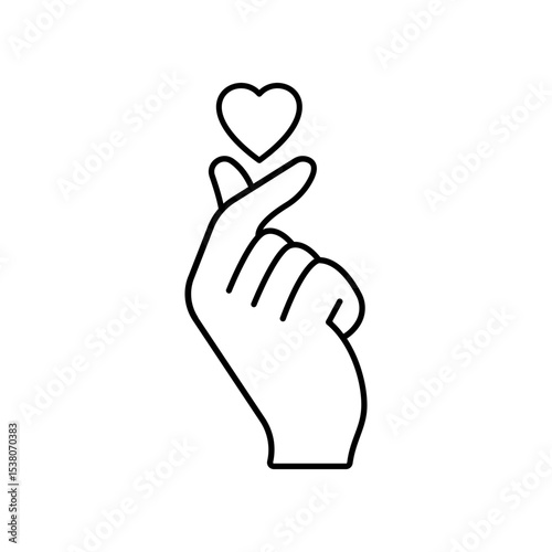 Korean love logo design vector template
