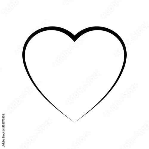 Heart Icons isolated on White Background. Symbol of Love. Flat Line Vector Illustration. Simple Icon Design Template Elements.