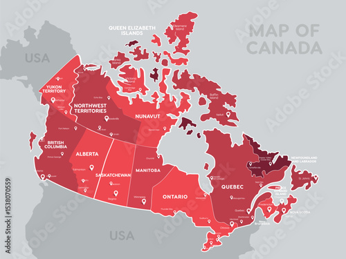 Illustrator Vector Map of Canada