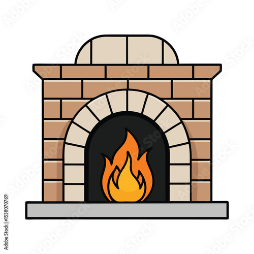 Vector illustration of a fireplace design