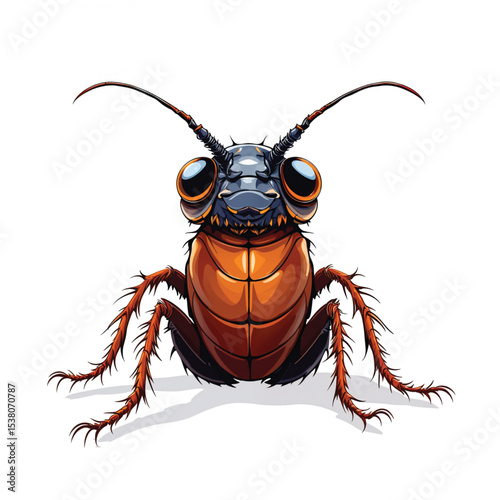 Cockroach cartoon vector illustration isolated