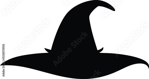 halloween witch hat black silhouette, halloween hat  black symbol