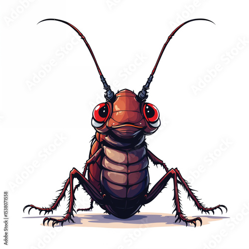 Cockroach cartoon vector illustration isolated