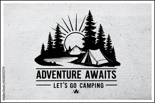 Wilderness Vibes – Adventure Emblem
Forest Escape – Monochrome Camping Art
Sunrise Over Tents – Outdoor Journey
Rustic Nature – Black & White Camp Badge