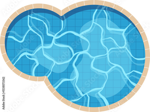 Swimming Pool Top View Illustration