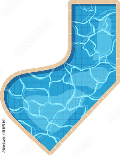Swimming Pool Top View Illustration