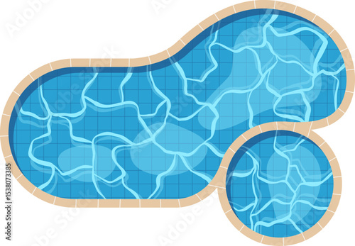 Swimming Pool Top View Illustration