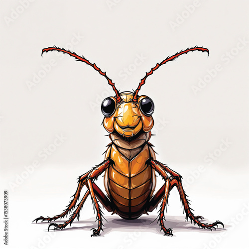 Cockroach cartoon vector illustration isolated