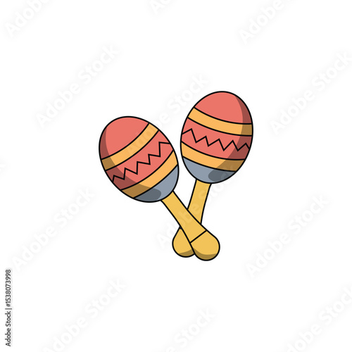 Colorful Maracas for Latin Music Rhythm