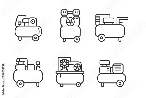 Different types of air compressors used for various applications in construction and manufacturing